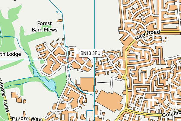BN13 3FU map - OS VectorMap District (Ordnance Survey) BN13 3FU map - OS VectorMap District (Ordnance Survey)