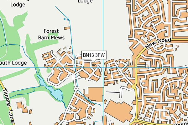 BN13 3FW map - OS VectorMap District (Ordnance Survey) BN13 3FW map - OS VectorMap District (Ordnance Survey)