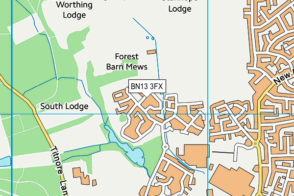 BN13 3FX map - OS VectorMap District (Ordnance Survey) BN13 3FX map - OS VectorMap District (Ordnance Survey)
