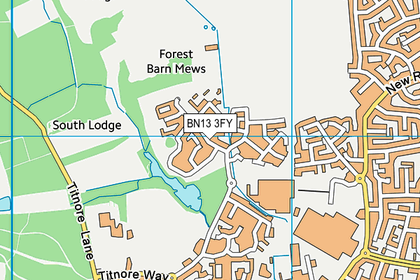 BN13 3FY map - OS VectorMap District (Ordnance Survey) BN13 3FY map - OS VectorMap District (Ordnance Survey)