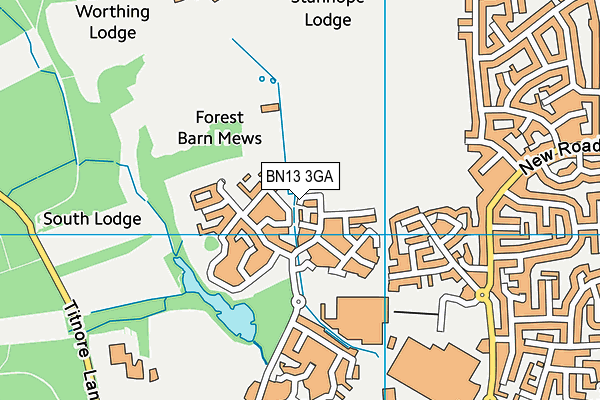BN13 3GA map - OS VectorMap District (Ordnance Survey) BN13 3GA map - OS VectorMap District (Ordnance Survey)