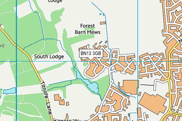 BN13 3GB map - OS VectorMap District (Ordnance Survey) BN13 3GB map - OS VectorMap District (Ordnance Survey)