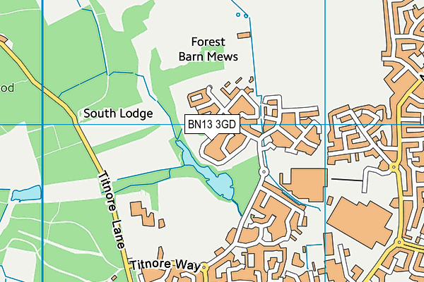 BN13 3GD map - OS VectorMap District (Ordnance Survey) BN13 3GD map - OS VectorMap District (Ordnance Survey)