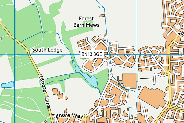 BN13 3GE map - OS VectorMap District (Ordnance Survey) BN13 3GE map - OS VectorMap District (Ordnance Survey)
