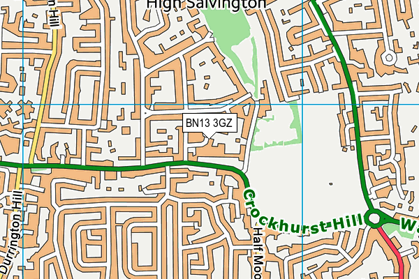BN13 3GZ map - OS VectorMap District (Ordnance Survey) BN13 3GZ map - OS VectorMap District (Ordnance Survey)