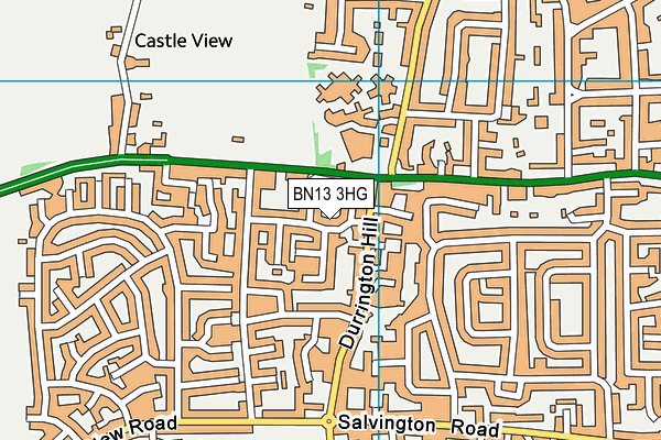 BN13 3HG map - OS VectorMap District (Ordnance Survey) BN13 3HG map - OS VectorMap District (Ordnance Survey)