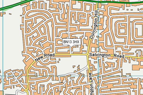 BN13 3HX map - OS VectorMap District (Ordnance Survey) BN13 3HX map - OS VectorMap District (Ordnance Survey)
