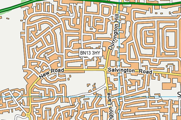 BN13 3HY map - OS VectorMap District (Ordnance Survey) BN13 3HY map - OS VectorMap District (Ordnance Survey)