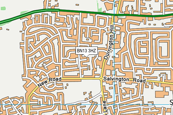 BN13 3HZ map - OS VectorMap District (Ordnance Survey) BN13 3HZ map - OS VectorMap District (Ordnance Survey)