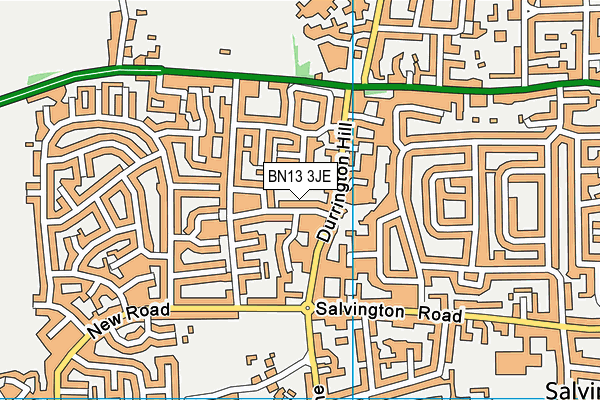 BN13 3JE map - OS VectorMap District (Ordnance Survey) BN13 3JE map - OS VectorMap District (Ordnance Survey)