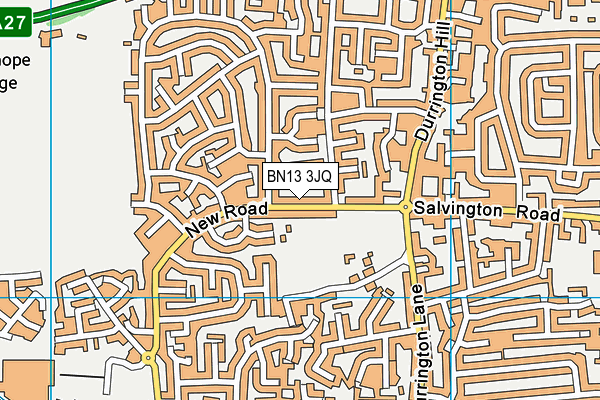 BN13 3JQ map - OS VectorMap District (Ordnance Survey) BN13 3JQ map - OS VectorMap District (Ordnance Survey)