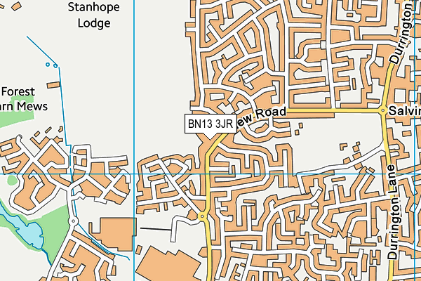 BN13 3JR map - OS VectorMap District (Ordnance Survey) BN13 3JR map - OS VectorMap District (Ordnance Survey)