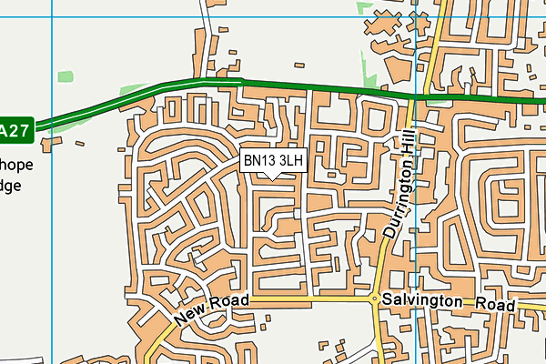 BN13 3LH map - OS VectorMap District (Ordnance Survey) BN13 3LH map - OS VectorMap District (Ordnance Survey)