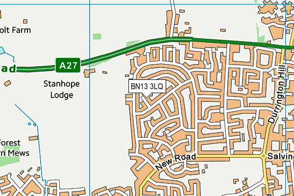 BN13 3LQ map - OS VectorMap District (Ordnance Survey) BN13 3LQ map - OS VectorMap District (Ordnance Survey)