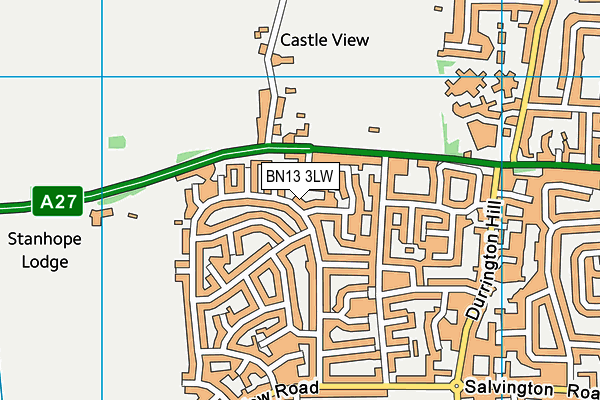 BN13 3LW map - OS VectorMap District (Ordnance Survey) BN13 3LW map - OS VectorMap District (Ordnance Survey)
