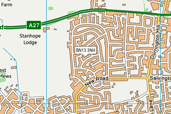 BN13 3NH map - OS VectorMap District (Ordnance Survey) BN13 3NH map - OS VectorMap District (Ordnance Survey)
