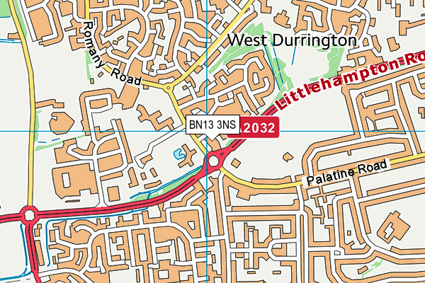 BN13 3NS map - OS VectorMap District (Ordnance Survey) BN13 3NS map - OS VectorMap District (Ordnance Survey)