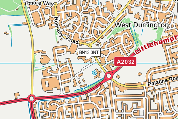 BN13 3NT map - OS VectorMap District (Ordnance Survey)