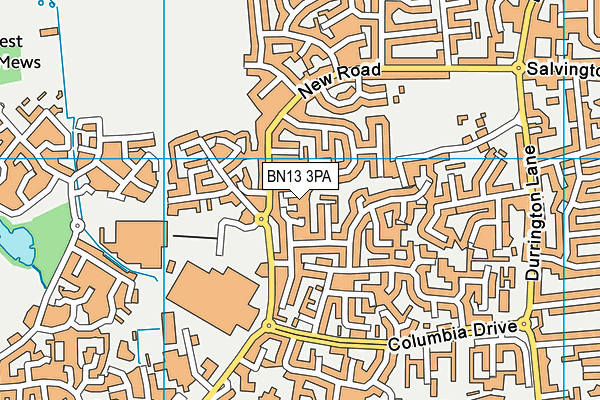 BN13 3PA map - OS VectorMap District (Ordnance Survey) BN13 3PA map - OS VectorMap District (Ordnance Survey)