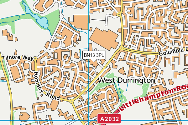 BN13 3PL map - OS VectorMap District (Ordnance Survey) BN13 3PL map - OS VectorMap District (Ordnance Survey)