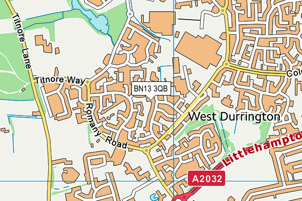 BN13 3QB map - OS VectorMap District (Ordnance Survey) BN13 3QB map - OS VectorMap District (Ordnance Survey)