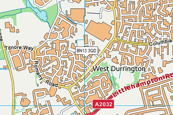 BN13 3QD map - OS VectorMap District (Ordnance Survey) BN13 3QD map - OS VectorMap District (Ordnance Survey)