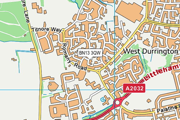 BN13 3QW map - OS VectorMap District (Ordnance Survey) BN13 3QW map - OS VectorMap District (Ordnance Survey)