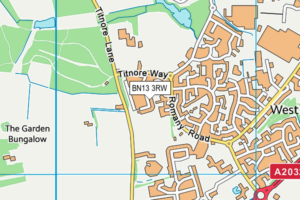 BN13 3RW map - OS VectorMap District (Ordnance Survey) BN13 3RW map - OS VectorMap District (Ordnance Survey)