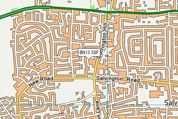 BN13 3SF map - OS VectorMap District (Ordnance Survey) BN13 3SF map - OS VectorMap District (Ordnance Survey)