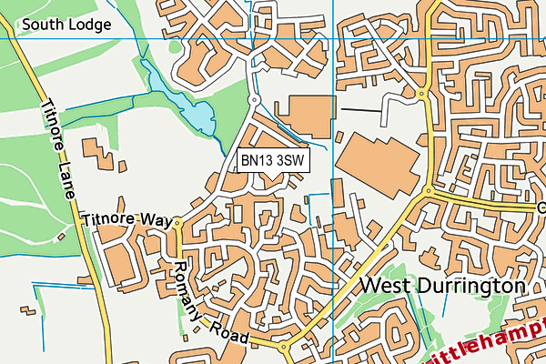 BN13 3SW map - OS VectorMap District (Ordnance Survey) BN13 3SW map - OS VectorMap District (Ordnance Survey)
