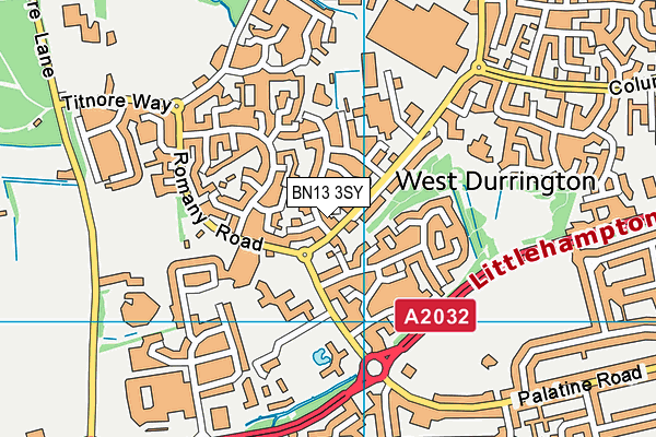 BN13 3SY map - OS VectorMap District (Ordnance Survey) BN13 3SY map - OS VectorMap District (Ordnance Survey)