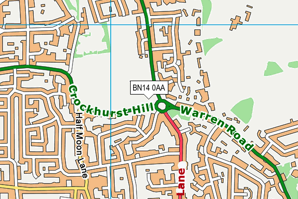 BN14 0AA map - OS VectorMap District (Ordnance Survey) BN14 0AA map - OS VectorMap District (Ordnance Survey)
