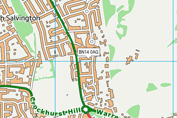 BN14 0AG map - OS VectorMap District (Ordnance Survey) BN14 0AG map - OS VectorMap District (Ordnance Survey)