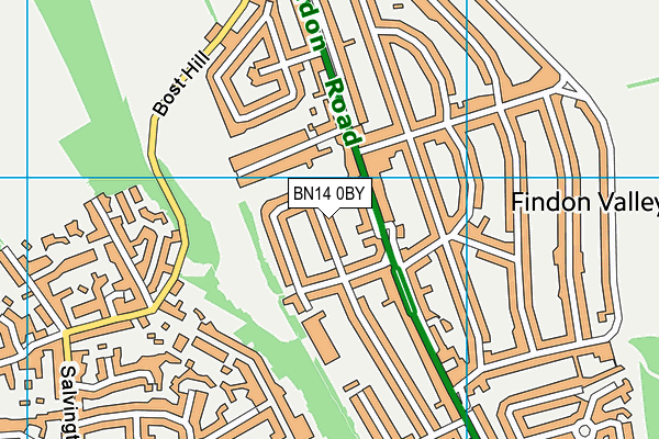 BN14 0BY map - OS VectorMap District (Ordnance Survey) BN14 0BY map - OS VectorMap District (Ordnance Survey)