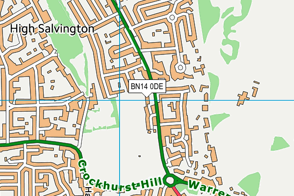 BN14 0DE map - OS VectorMap District (Ordnance Survey) BN14 0DE map - OS VectorMap District (Ordnance Survey)