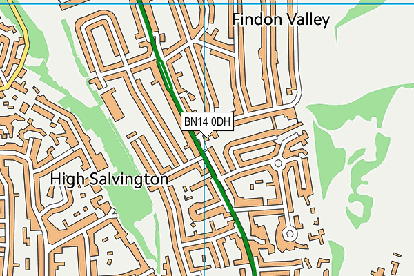 BN14 0DH map - OS VectorMap District (Ordnance Survey) BN14 0DH map - OS VectorMap District (Ordnance Survey)