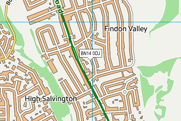 BN14 0DJ map - OS VectorMap District (Ordnance Survey) BN14 0DJ map - OS VectorMap District (Ordnance Survey)