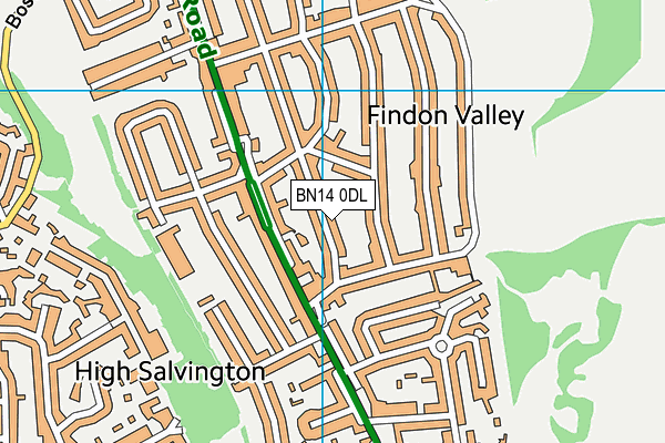 BN14 0DL map - OS VectorMap District (Ordnance Survey)