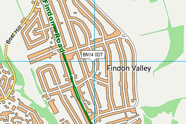 BN14 0DT map - OS VectorMap District (Ordnance Survey) BN14 0DT map - OS VectorMap District (Ordnance Survey)