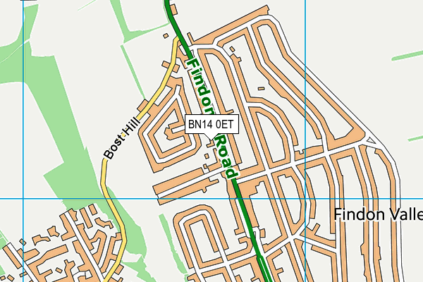 BN14 0ET map - OS VectorMap District (Ordnance Survey) BN14 0ET map - OS VectorMap District (Ordnance Survey)