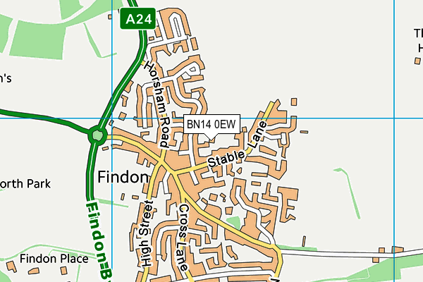 BN14 0EW map - OS VectorMap District (Ordnance Survey) BN14 0EW map - OS VectorMap District (Ordnance Survey)