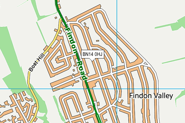 BN14 0HJ map - OS VectorMap District (Ordnance Survey) BN14 0HJ map - OS VectorMap District (Ordnance Survey)