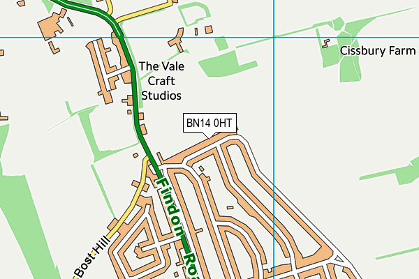 BN14 0HT map - OS VectorMap District (Ordnance Survey) BN14 0HT map - OS VectorMap District (Ordnance Survey)