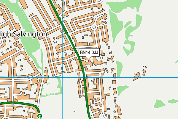 BN14 0JJ map - OS VectorMap District (Ordnance Survey) BN14 0JJ map - OS VectorMap District (Ordnance Survey)