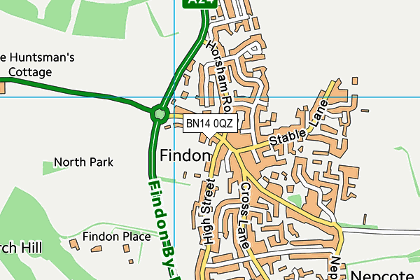BN14 0QZ map - OS VectorMap District (Ordnance Survey) BN14 0QZ map - OS VectorMap District (Ordnance Survey)