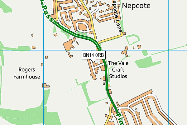 BN14 0RB map - OS VectorMap District (Ordnance Survey) BN14 0RB map - OS VectorMap District (Ordnance Survey)