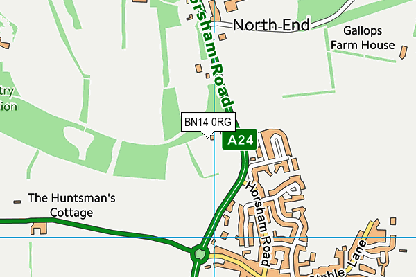 BN14 0RG map - OS VectorMap District (Ordnance Survey) BN14 0RG map - OS VectorMap District (Ordnance Survey)