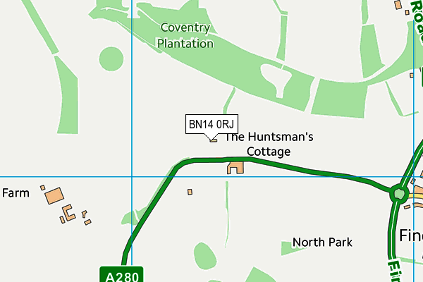BN14 0RJ map - OS VectorMap District (Ordnance Survey) BN14 0RJ map - OS VectorMap District (Ordnance Survey)