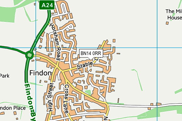 BN14 0RR map - OS VectorMap District (Ordnance Survey) BN14 0RR map - OS VectorMap District (Ordnance Survey)