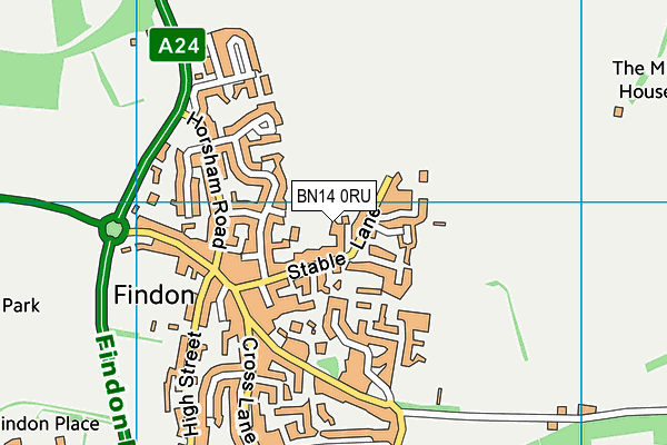 BN14 0RU map - OS VectorMap District (Ordnance Survey) BN14 0RU map - OS VectorMap District (Ordnance Survey)